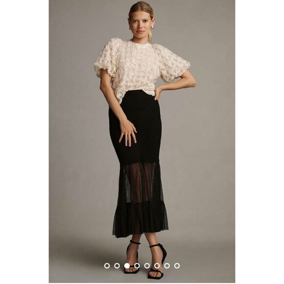 Anthropologie x Sarah Hann Karla Textured Top Size M - Picture 1 of 7